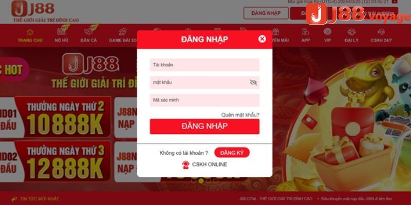 Đăng nhập J88 khi quên mật khẩu