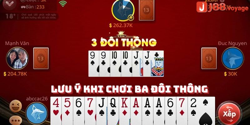 Lưu ý khi chơi ba đôi thông